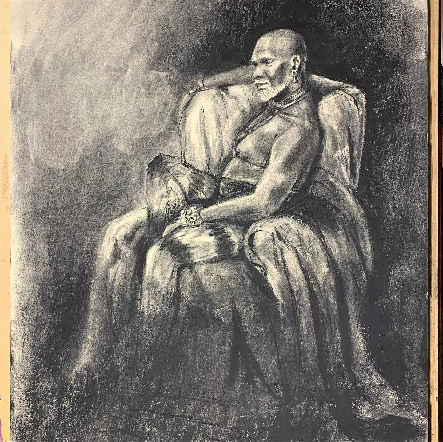 3hr costume pose in charcoal from today’s class
