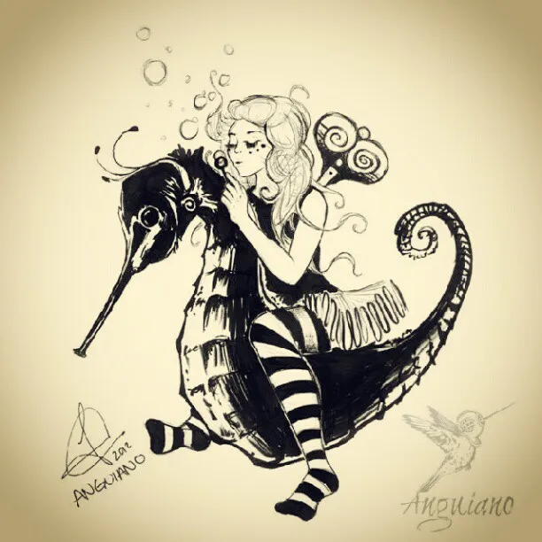 "An  for Hannah!", a piece by Anguiano Art from the Instagram archive