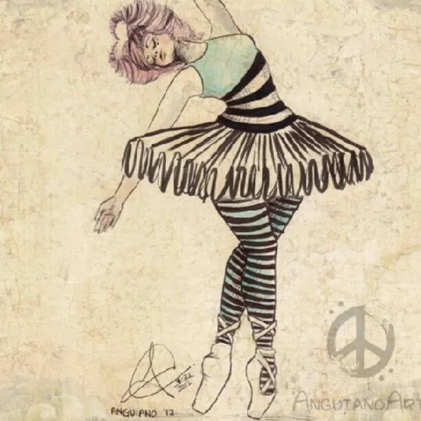 "Ballerina drawing", a piece by Anguiano Art from the Instagram archive