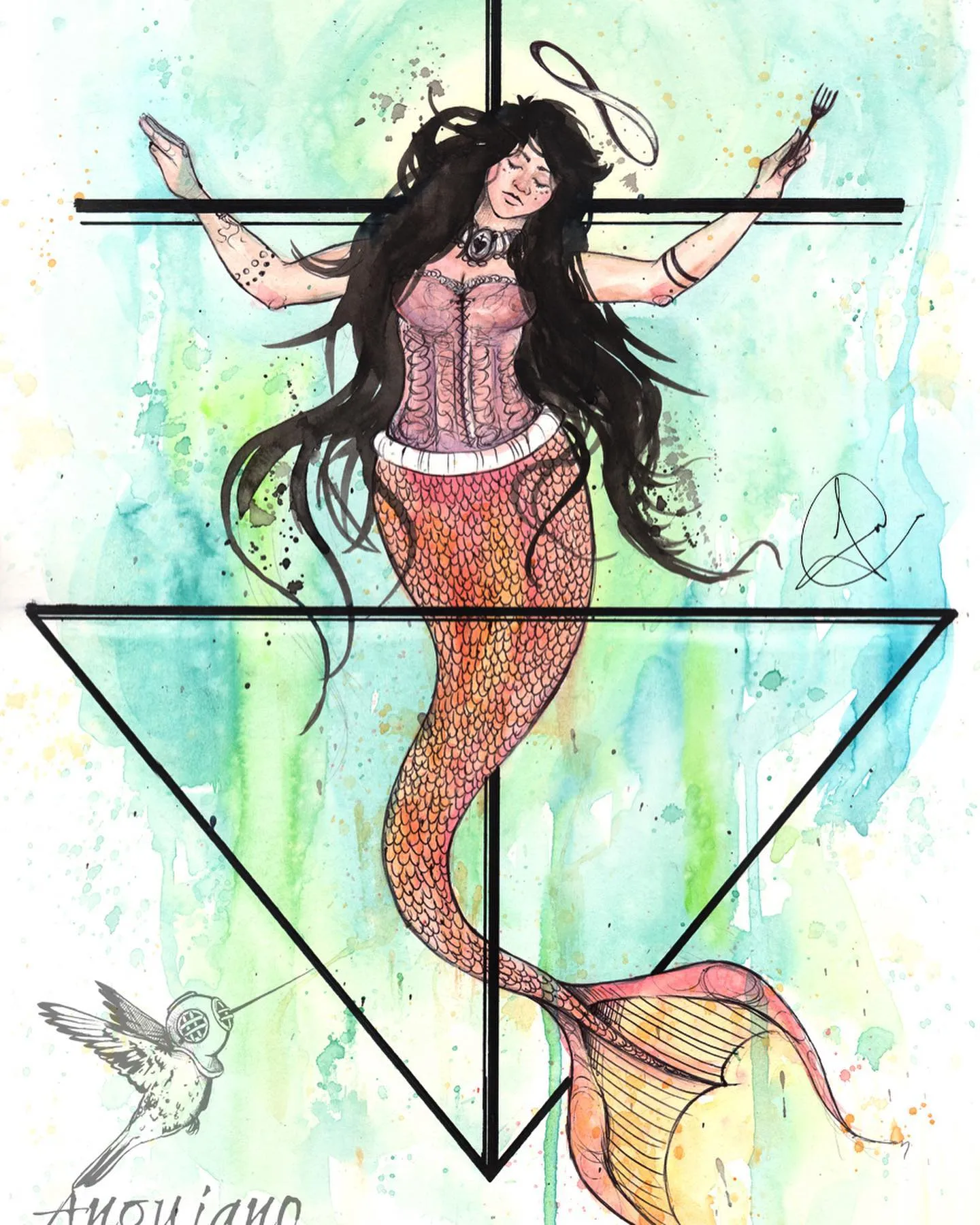 Día De Los Muertos came and went. As much as I wanted my brother to have celebrated with us. All of us. It didn’t happen. I hope everyone took the time to remember their ancestors and celebrated the good times we had with them. With that, I am proud to present the next 4 Anguiano Art Prints 1. Death of a mermaid - 8.5x11 print on 100lb matte White paper. The quote written for this piece “find inspiration in me, believe in my hope, and don’t forget me when I fall into Death’s arms” there’s no way for an artist to be forgotten as his paintings are spread around the world. The original was a water color sheet from one of his sketchbooks. 2. You are the ghost I can’t cover - otherwise known as Ghosted in the jpgs. Also 8.5x11 print on 100lb Matte White Paper. The original piece is oil painted on a 36x48 canvas. I couldn’t find much information behind this piece. Art can always take a different meaning for everyone. That’s what he always said. Some people can see ancestors in the ghosts and themselves as the person in the middle. Others will see something different! And that’s the beauty of art. There are no wrong answers as to what a painting might mean. 3. Death On a Donkey - 8.5x11 print on 100lb Matte White Paper. This was a piece he briefly posted in June last year. The original is also oil painted on a 36x48 canvas. Didn’t say much about it but it was definitely one of my favorite pieces from his 2020 paintings. They all were amazing, but this one captured my attention more. I don’t know if it was the color, the idea of death on a 2 headed donkey, or the representation of la muerte. But it was truly to me one of the best. Again there was no information gathered on this painting. I’ll leave it up to you guys to tell me what you see! 4. Princess of the Dead - 8.5x11 print on 100lb Matte White Paper. A 2015 piece by JC Anguiano with the hummingbird logo. Print Prices: $20 each or $60 for all, no frame included with these. If you’d like a bigger piece with a frame please let me know! DM me for details! Thank you all so much! I know Dia De Los Muertos was yesterday, but it doesn’t mean we can’t enjoy artwork all year round!