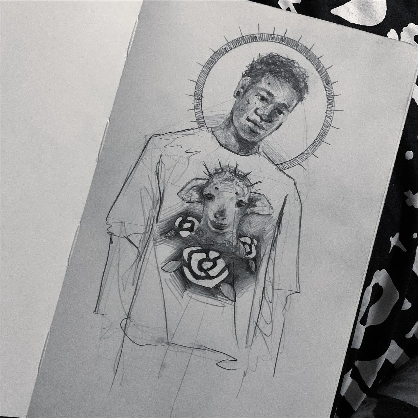 "don’t be Mary’s little lamb", a piece by Anguiano Art from the Instagram archive
