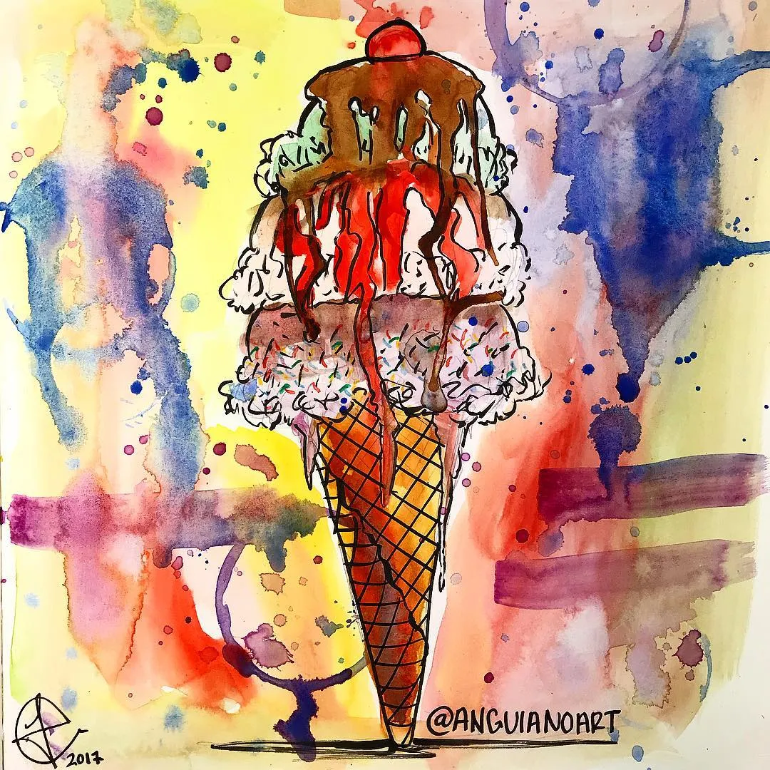 "Experimenting with color in my illo sketchbook ‍", a piece by Anguiano Art from the Instagram archive