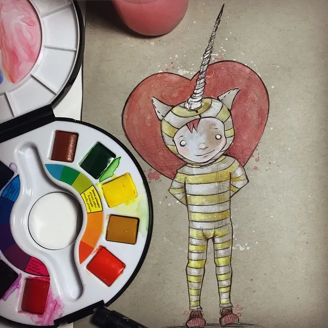 "February 14", a piece by Anguiano Art from the Instagram archive