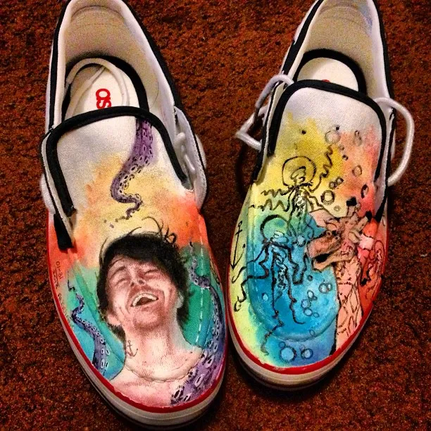 "Finished painting Shoes", a piece by Anguiano Art from the Instagram archive