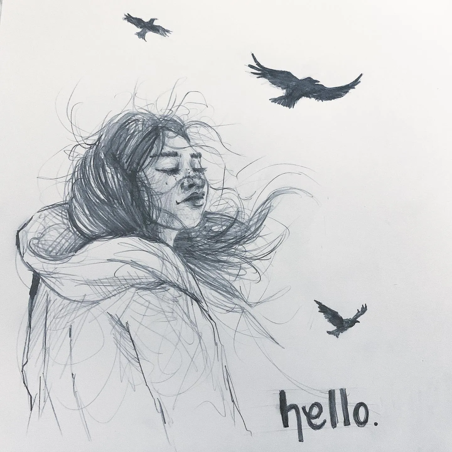 hello! I found my sketchbook, I packed it in a box that was misplaced. And I drew this, I call it “Escape the Darkness”