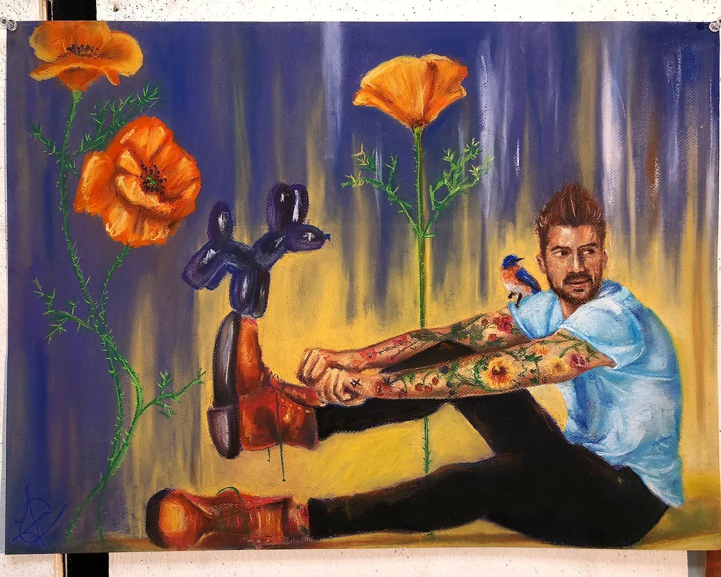 I made this back in Fall of 2017! It was the final project for Fundamentals of Drawing. Titled: “Nice Boots and Jeff Koons Sculpture”. This drawing class made me want to pursue an art career. Thank you to the amazing support from my family, friends, and classmates! And a big thank you to an amazing and inspiring art professor !! thank you for sending me the image!