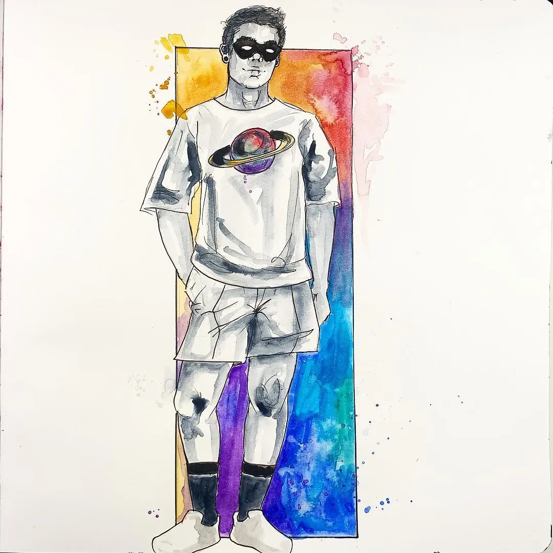 "Just your regular modern superhero ‍️", a piece by Anguiano Art from the Instagram archive