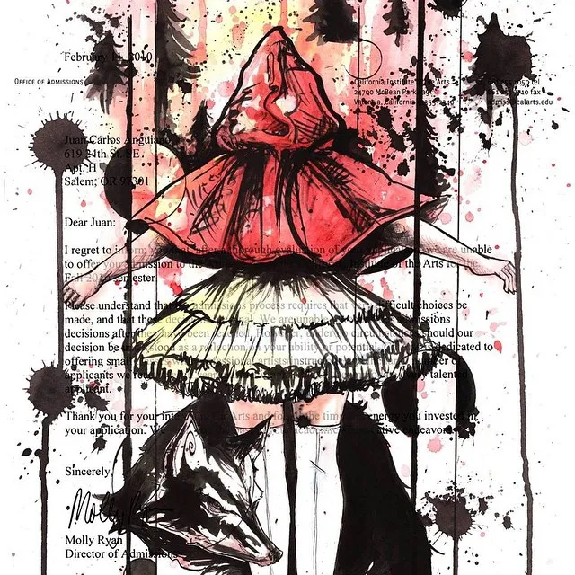 "Leave Me to the Wolf" one of the paintings in my Rejected Art Book by JC Anguiano available at Amazon!!