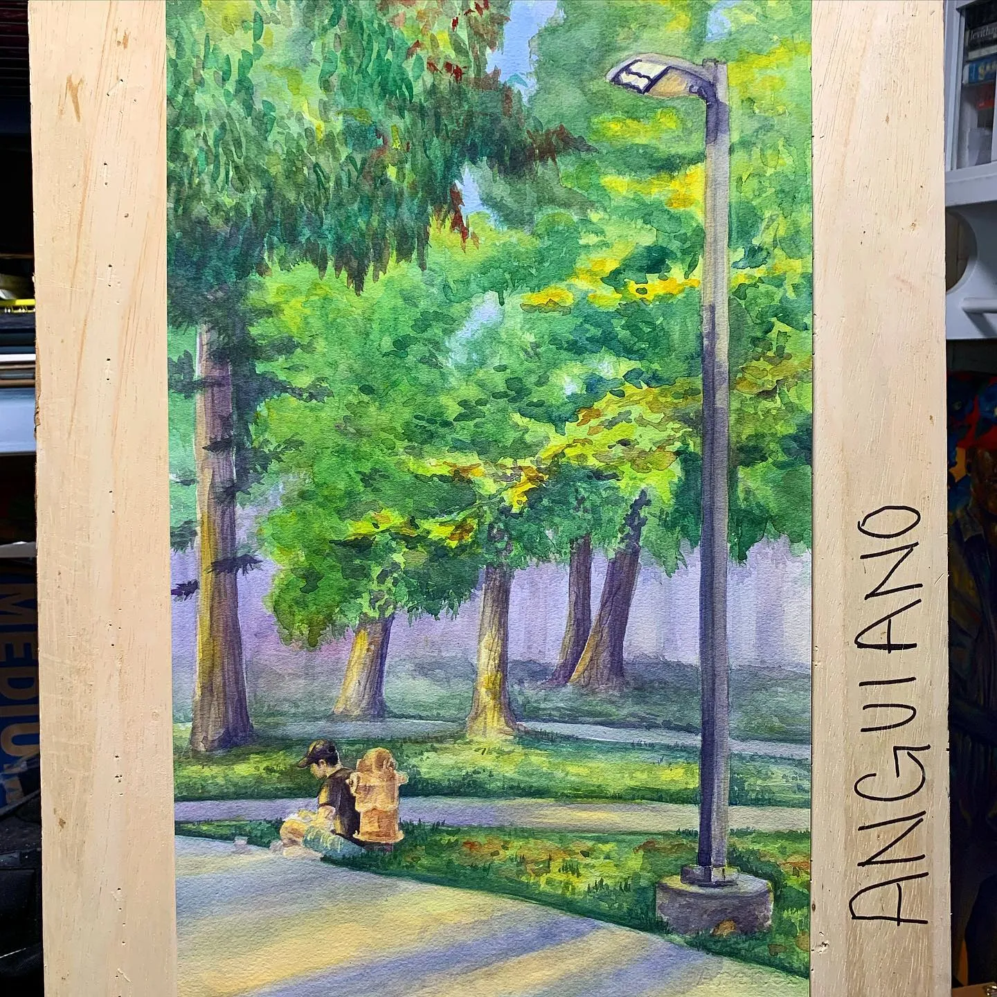making the el camino college campus magical. Plein aire project for watercolor class I forgot to post! Big thanks to for sitting on the same spot throughout the project! You’re the best thank you!!!#