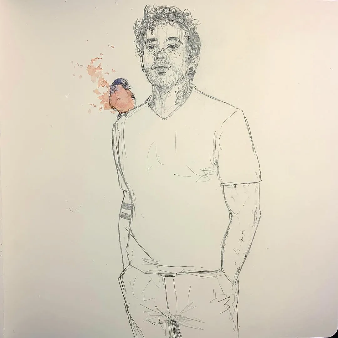 Midnight doodles...my painting class at el Camino begins Tuesday ‍
