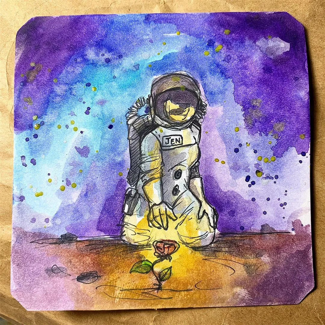 Mini watercolor doodle for