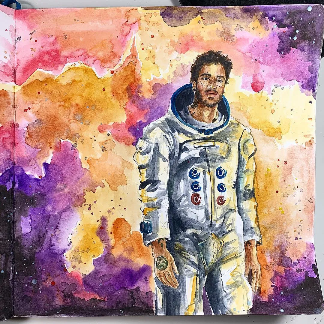 Modern Astronaut ‍ swipe to see a sketch of my astronaut characters face ‍ late night inspiration in my dreaming of space!