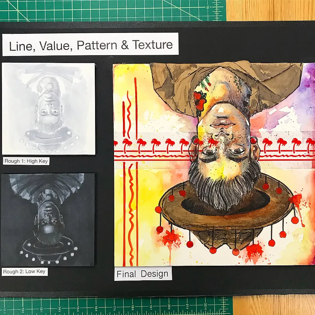 My final Project for 2D design class is finished and turned in! Swipe for close ups ‍