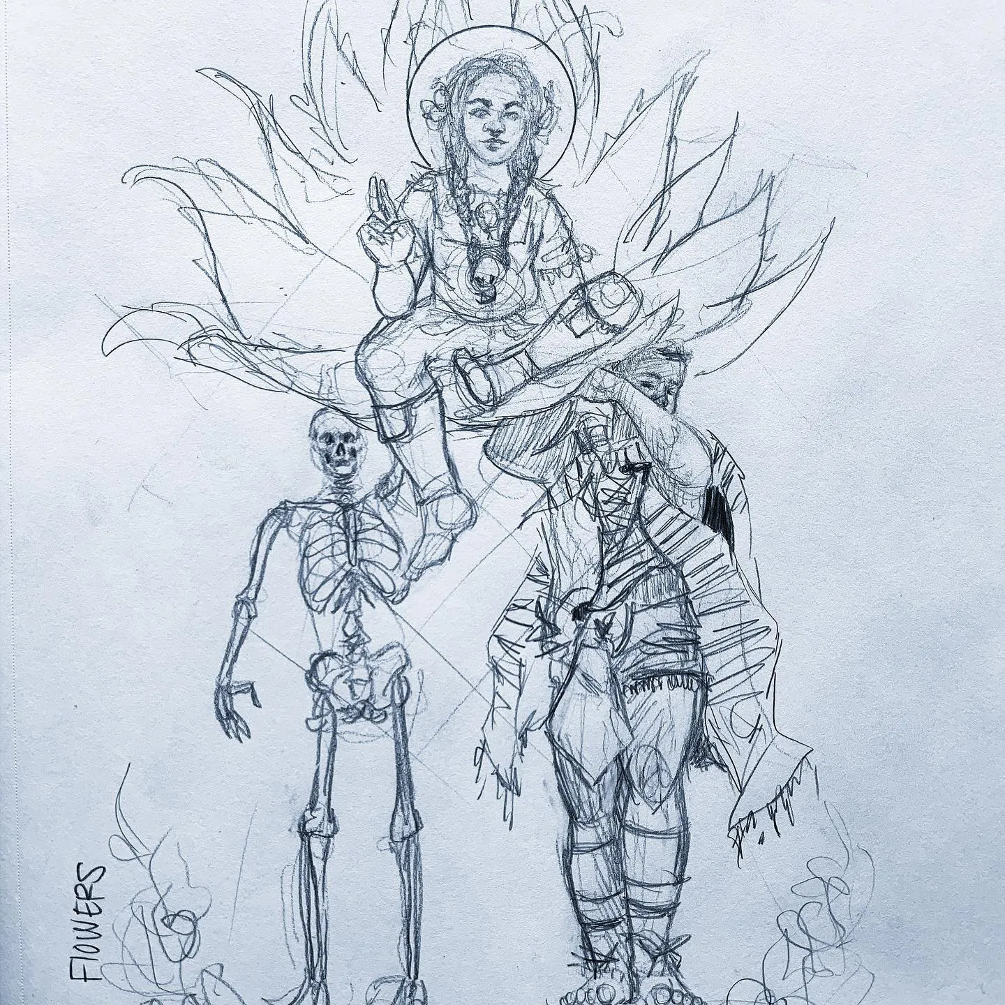 My idea for the second painting project my imagination of the Aztec earth goddess Coatlicue
