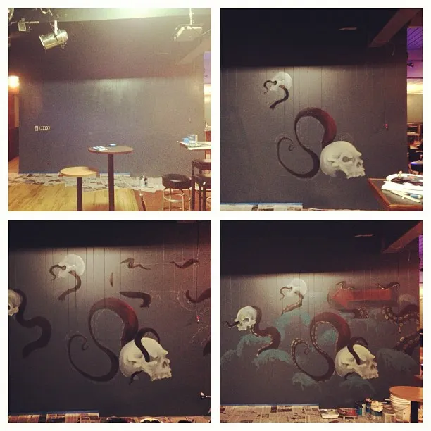 "Painting a Mural in a Bar in Oregon!!", a piece by Anguiano Art from the Instagram archive