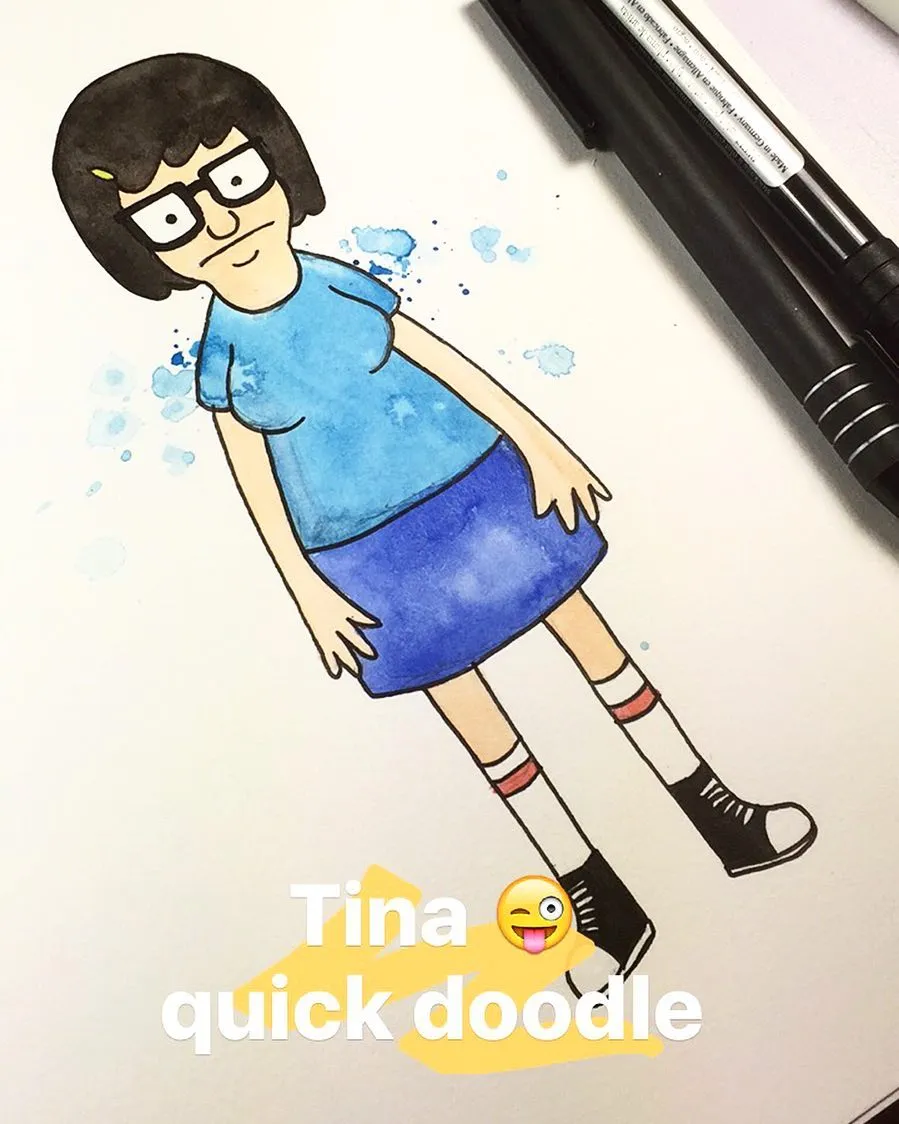"Quick Doodle, Tina Belcher", a piece by Anguiano Art from the Instagram archive