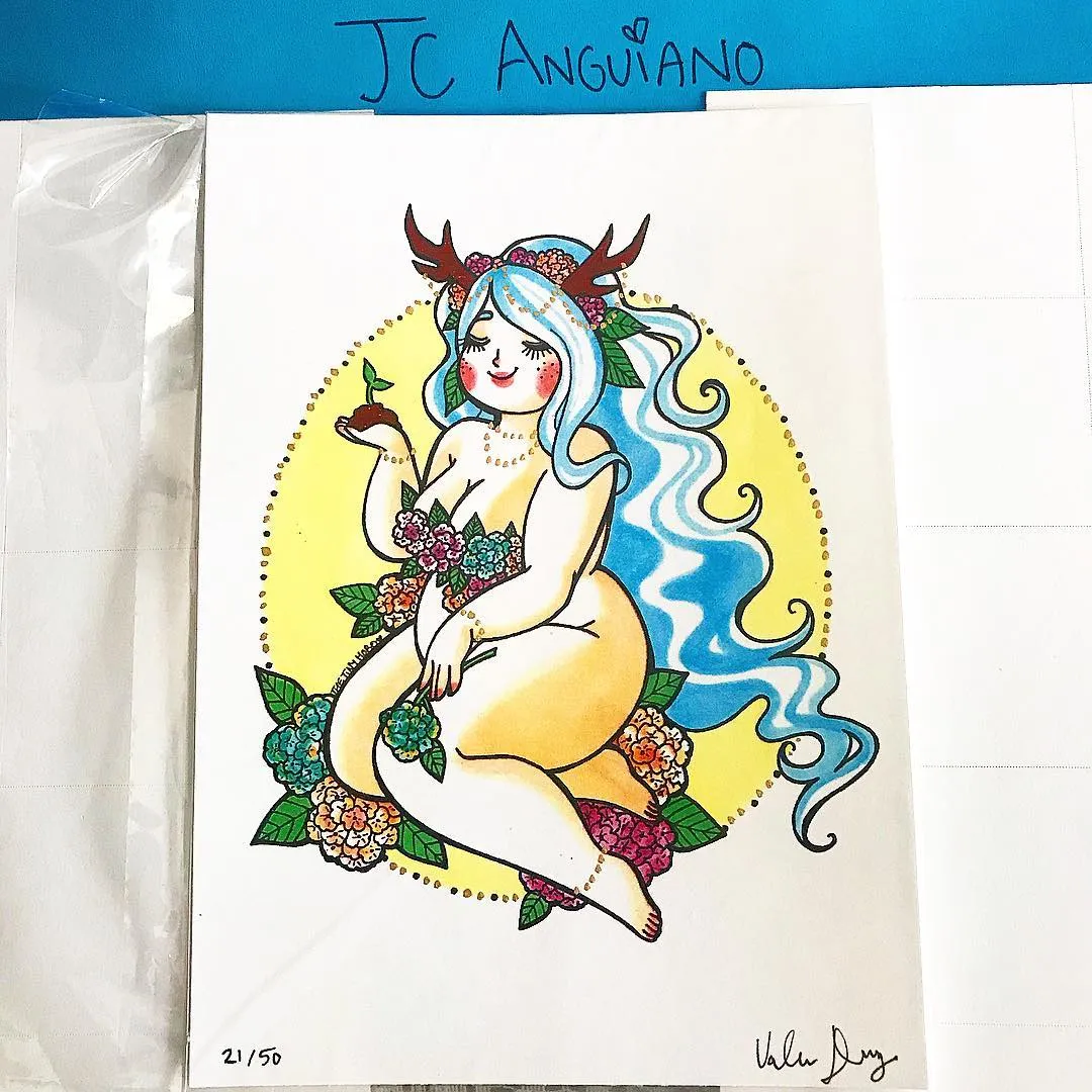 Received this awesome hand embellished print from one of my favorite artists thank you so much!!!!!!