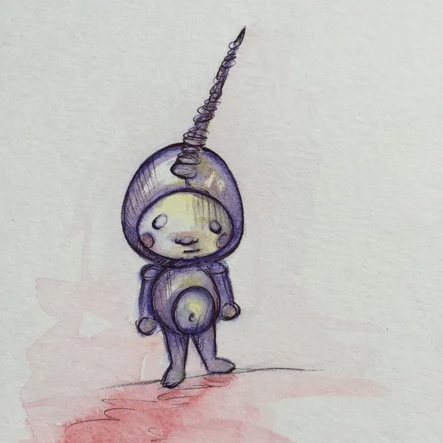 "Sad Little Guy :b", a piece by Anguiano Art from the Instagram archive