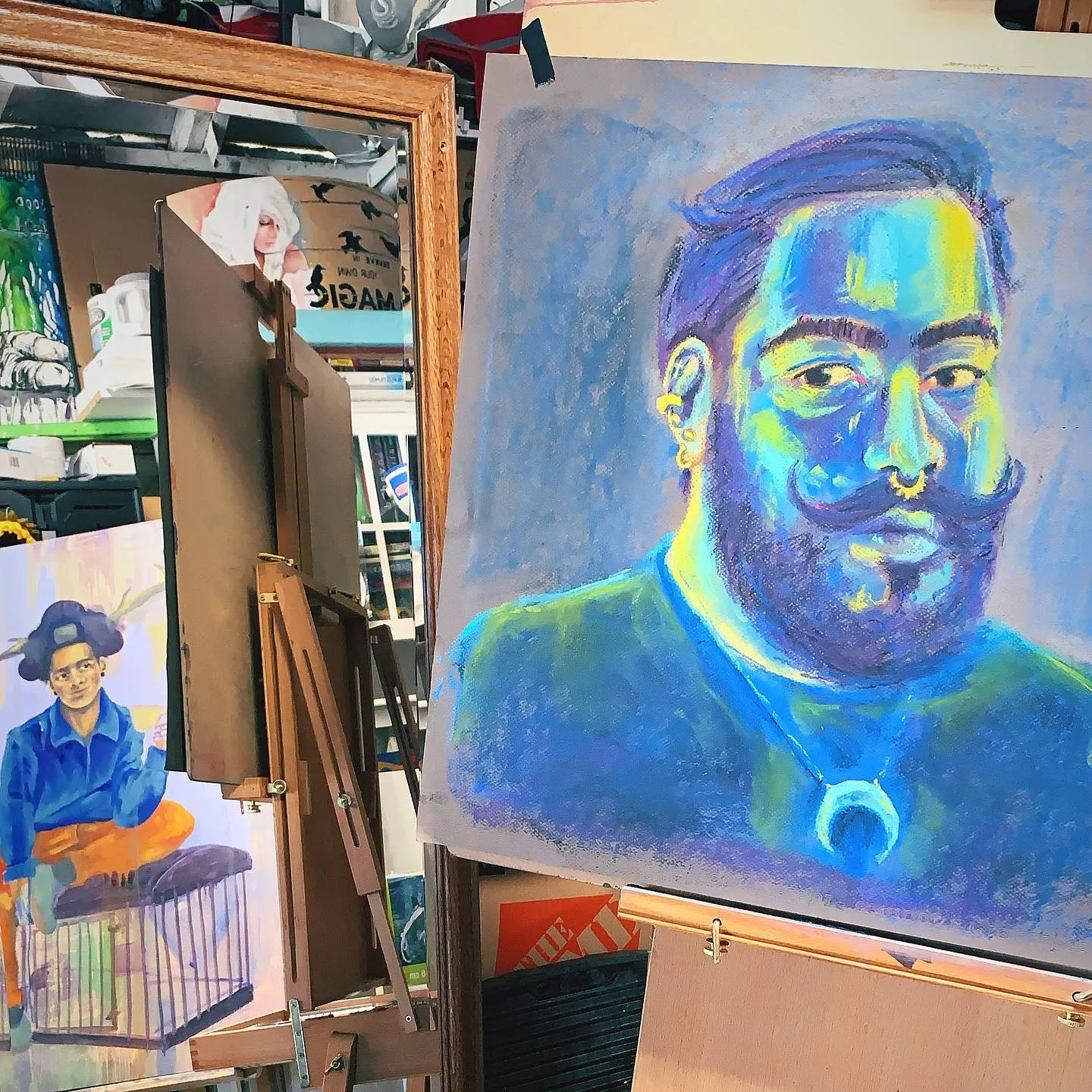 Soft pastel self portrait
