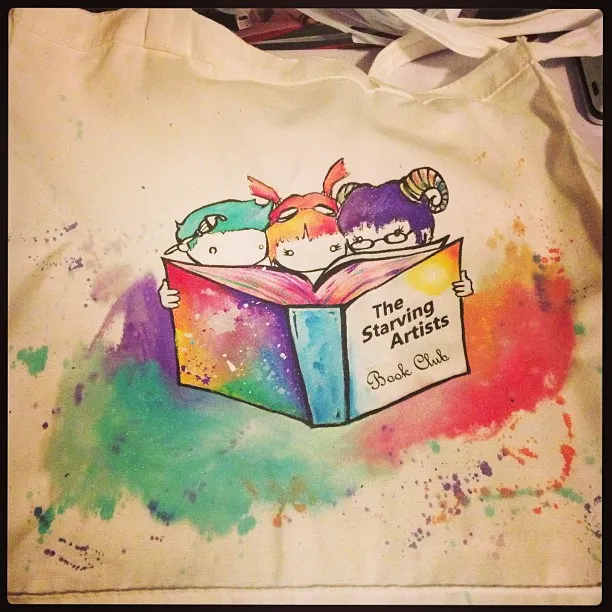 "Starving Artist Book Club", a piece by Anguiano Art from the Instagram archive