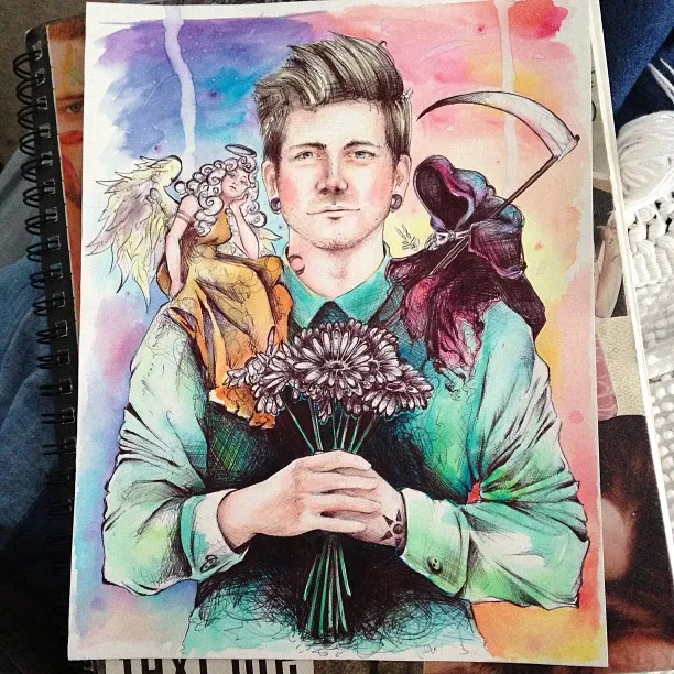 "Step one complete :) now for final step two!", a piece by Anguiano Art from the Instagram archive