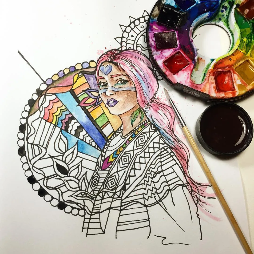 Testing out the coloring book