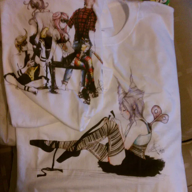"Two shirt orders arrived today!", a piece by Anguiano Art from the Instagram archive