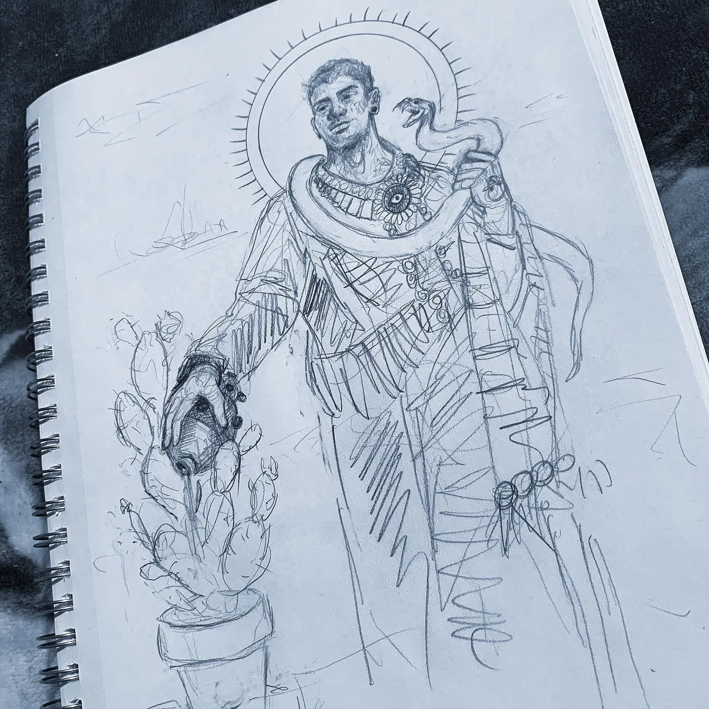 watering el nopal and playing with magic...idea for the first project for my painting class at Otis